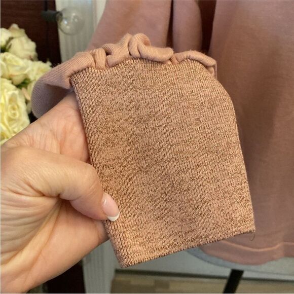 Ramy Brook Peach Hoodie with Striped Tie, M - Picture 6 of 11